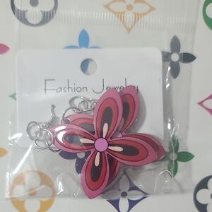 Pink Flower Earrings